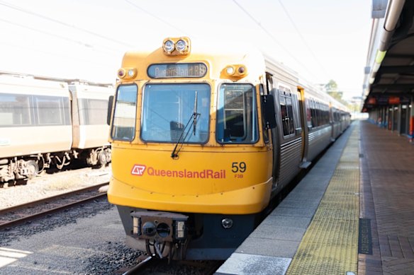 EMU59 is the last of the original Electric Multiple Units to operate in Brisbane. 