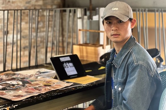 Brisbane artist Tianzheng Dang. Dang hopes to study at the Rhode Island School of Design but has encountered problems due to new visa regulations.
