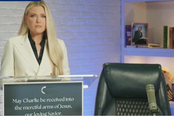 Erika Kirk speaks after her husband’s death.