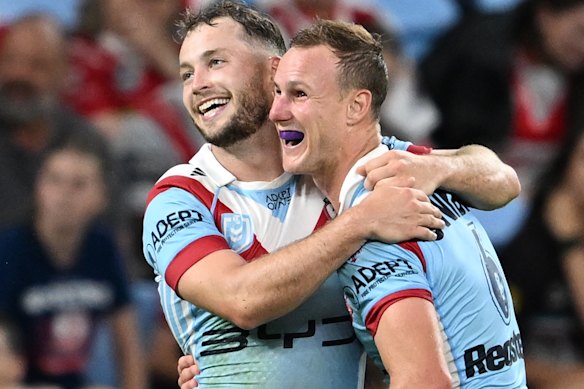 Happy halves: Daly Cherry-Evans and Sam Walker.