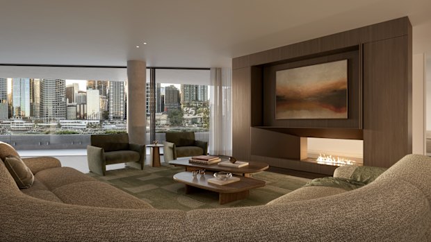 The six-storey complex features one 340-square-metre apartment on each level, including four bedrooms, en suite, two living spaces, and end-to-end, crescent-shaped outdoor terraces.