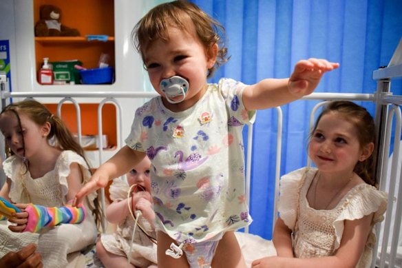 Aurelia with her cousins at the Perth Children’s Hospital.