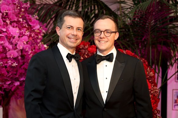 Buttigieg and his husband, Chasten, at the White House in 2024.