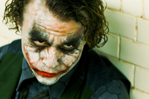 Heath Ledger as The Joker in The Dark Knight.