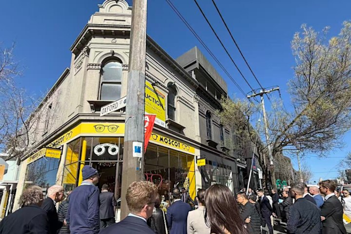 Auction of the MOSCOT flagship store at 566 Chapel Street, South Yarra.