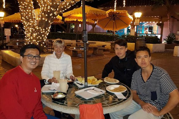  Tony Wong and Caroline Yarnell with their sons, Gus and Kyle Wong. 
