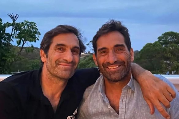 Mercury Psillakis, right, with his twin brother, Mike.