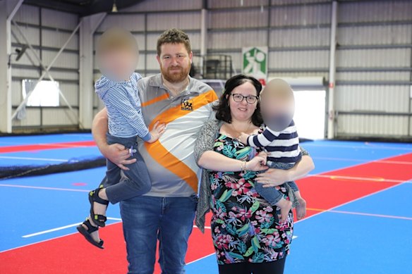 Colin James Kinnest, and wife Ashlee Maree Kinnest pictured at the Bundaberg Indoors Sports Centre in 2020. 