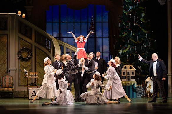 A scene from Annie’s Sydney production, with music by Charles Strouse and lyrics by Martin Charnin.