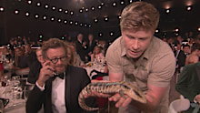 Simon Baker was the first victim of Irwin&rsquo;s surprise. 