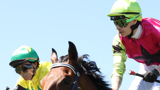 Robbie Dolan rides Knight’s Choice to victory in this year’s Melbourne Cup.