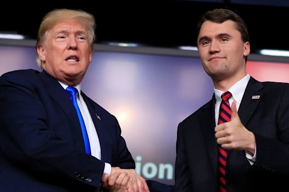 Donald Trump and Charlie Kirk.