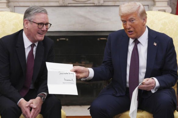 Donald Trump hosts UK Prime Minister Keir Starmer at the White House in February.