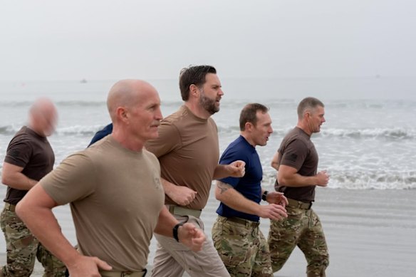 Vance trains with US Navy Seals at a base in Coronado, California, in 2025.  
