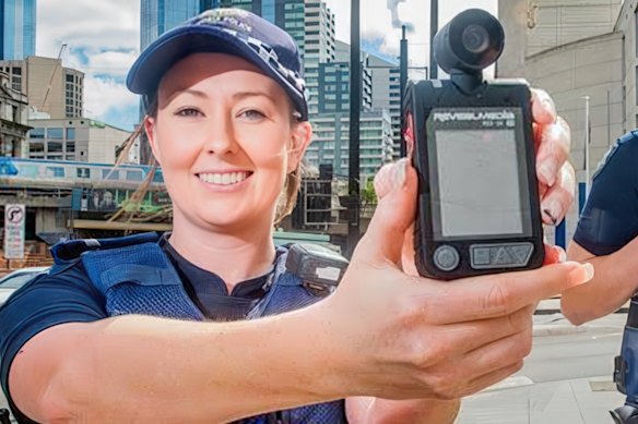 Sara during her time as a police officer.