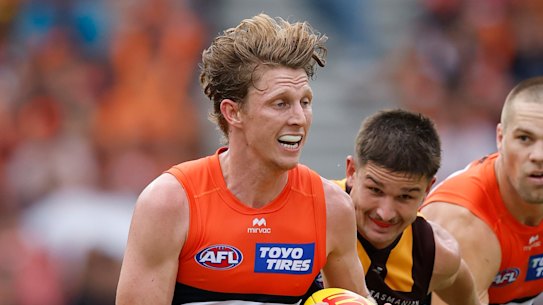 On the run: Giants playmaker Lachie Whitfield is a star.