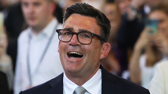 Andy Burnham was all smiles after his swearing-in on Monday.