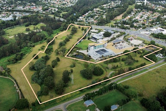 The land wraps around Eatons Hill Hotel.