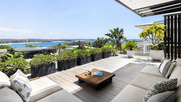 The $22 million Manly home of James Dixon and Marianne Davey which overlooks the water.