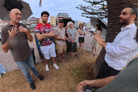 Ahmed Ouf at Bondi Beach after the shootings. 