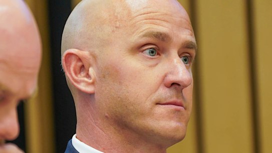 Joseph Emerson (right) appears at a previous court hearing. 