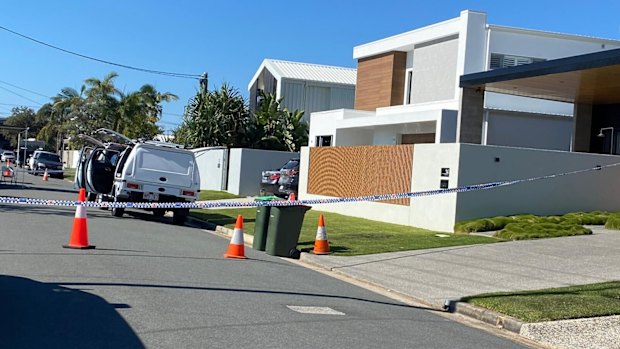 The crime scene at Bilic’s home in Warana on the Sunshine Coast. 