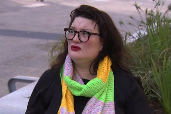 Theresa Plunkett-Hill outside court.