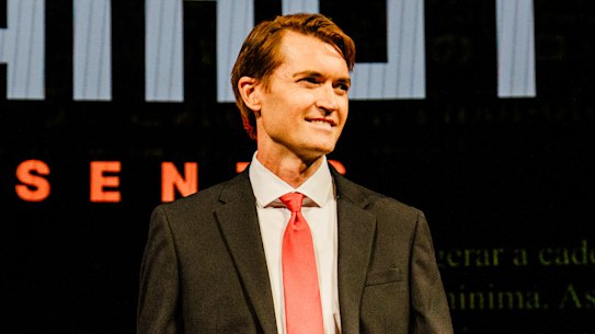 Ross Ulbricht, who created Silk Road, a dark web market that used Bitcoin to facilitate millions of dollars in drug sales, takes the stage to speak at Bitcoin 2025.