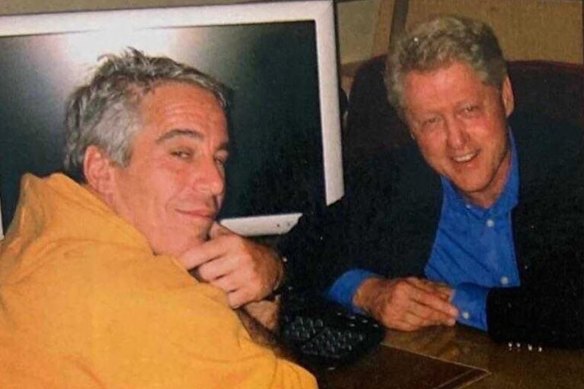 Bill Clinton (right) with Jeffrey Epstein.