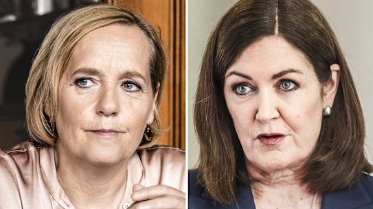 ABC 7.30 host Sarah Ferguson and Victorian Liberal senator Sarah Henderson.