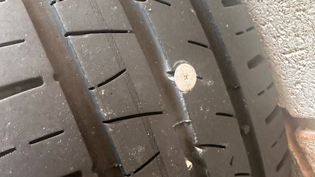 One of several screws found in cars owned by Jos Mitchell’s family. 