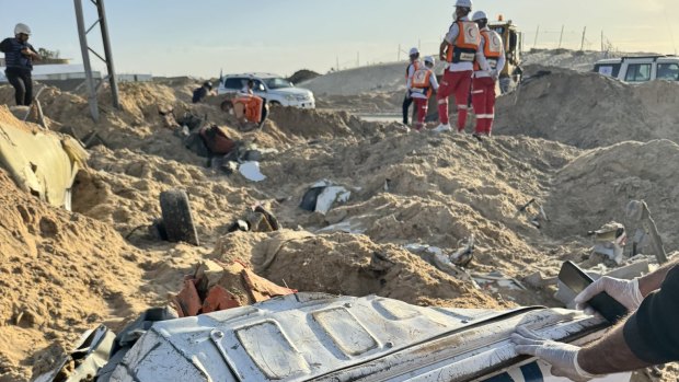 UN described the finding as a mass grave containing the bodies of 15 rescuer workers. UN officials said the workers were killed by Israeli fire after the group went missing on March 23.  The location has not been disclosed.