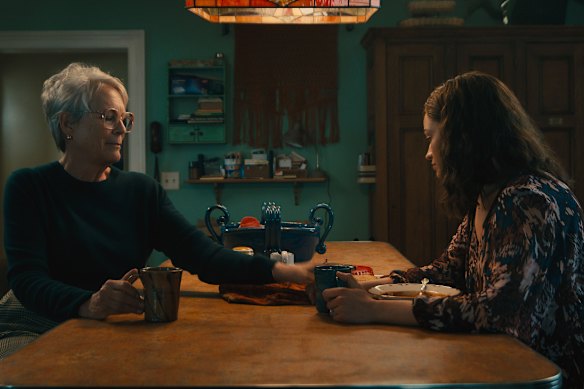 Jamie Lee Curtis and Emma Mackey in <i>Ella McCay</i>.