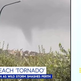 The unconfirmed ‘tornado’ off the City Beach coast.