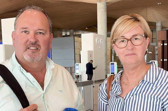 Matt and Serena Ross are among the passengers on the flight to Auckland.