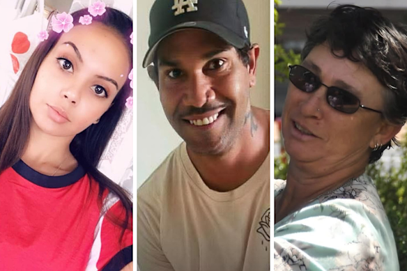 Shooting victims Sophie Quinn, John Harris and Nerida Quinn.