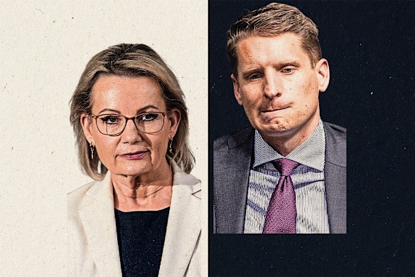 Opposition Leader Sussan Ley and former frontbencher Andrew Hastie.
