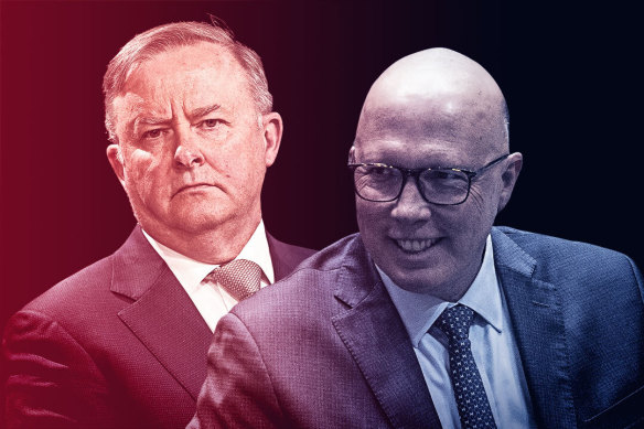 Forty per cent of voters present  fertile  Peter Dutton, right, and the Coalition arsenic  champion  to negociate  the economy, with lone  24 per cent naming Anthony Albanese and Labor.