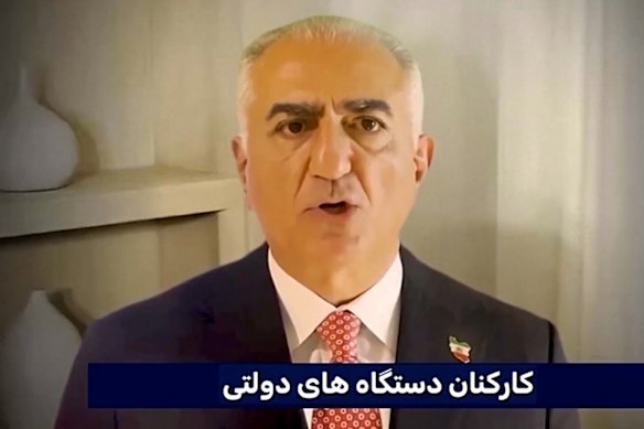 Iran’s exiled Crown Prince Reza Pahlavi appeared in the footage broadcast on state TV.