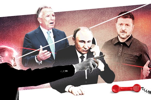  Donald Trump, Steve Witkoff, Vladimir Putin and Volodymyr Zelensky.