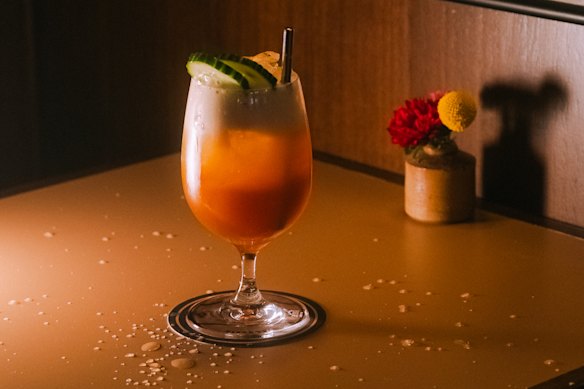 A mix of Braulio Amaro, coffee and cucumber, topped with Czech Pilsner