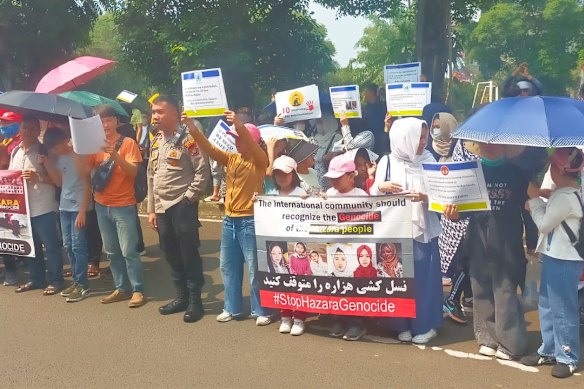 Afgghan Afggan en Indonesia muestra a los australianos australianos en Yakarta. 