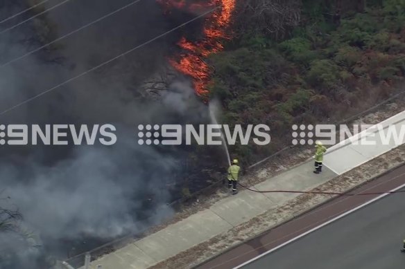 Firefights and water bombers are on the scene fighting the blaze