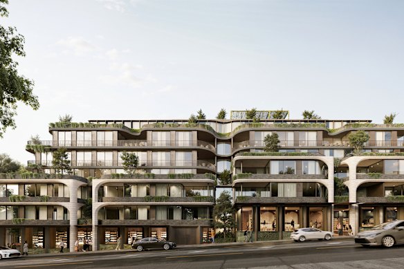 A render of the NPACT and Chapter Group apartment project at 1260-1272 Malvern Road.