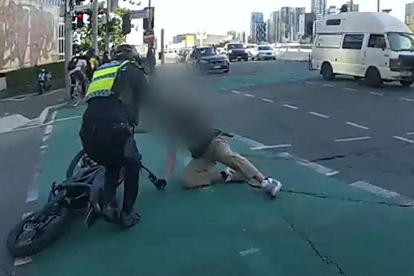Officers allege the 19-year-old was seen riding an illegal e-bike down Elizabeth Street in Brisbane.