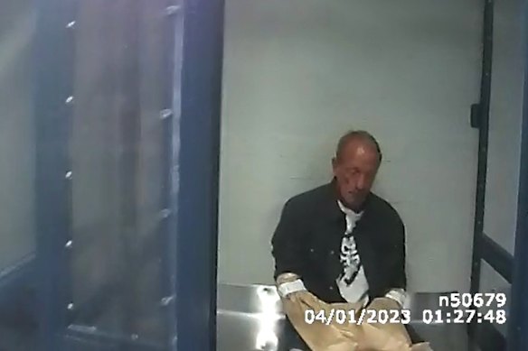 Police body camera footage of Robert Huber on the night he was arrested.