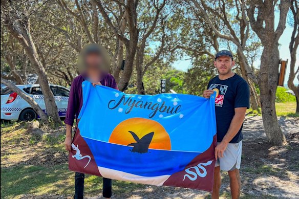 Luke Simpson (right) rejected the Aboriginal Land Council’s authority, arguing that the group of sovereign campers should manage the land instead. 