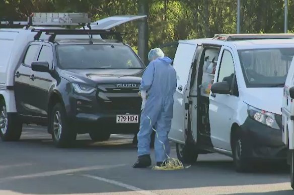 Police investigate the fatal shooting south of Brisbane.