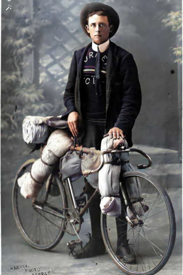 Jack Fahey with his bicycle.