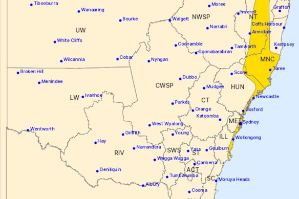 The Bureau of Meterology has issued a severe weather warning for much of the NSW coast.